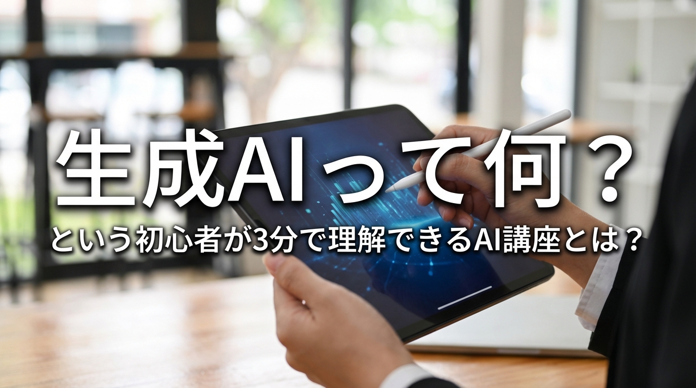 生成AIって何?という初心者が3分で理解できるAI講座とは?