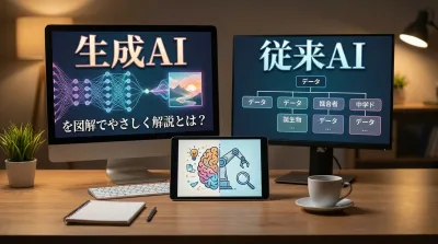 生成AIと従来AIの違いを図解でやさしく徹底解説してます