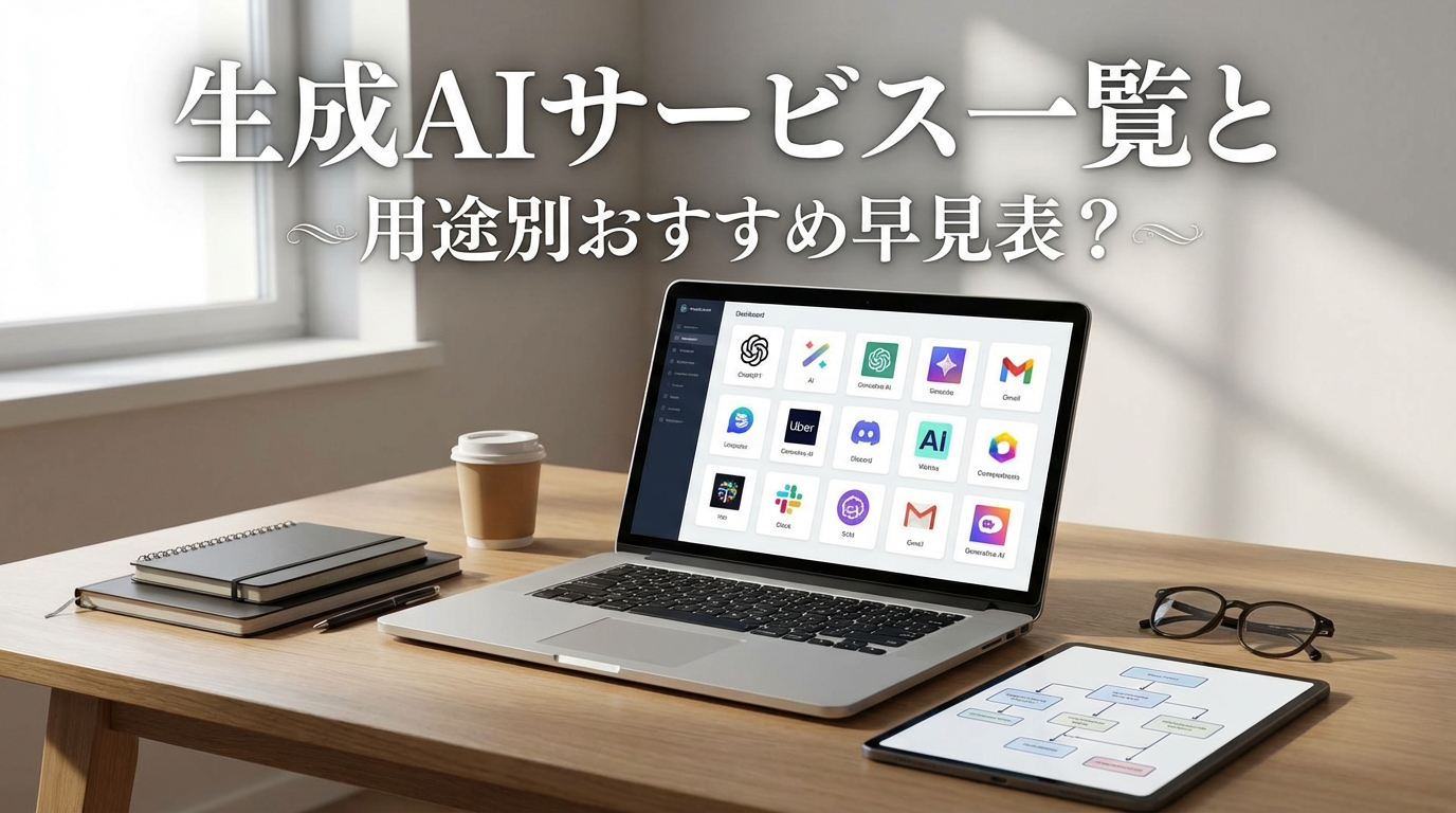 生成AIサービス一覧と用途別おすすめ早見表？