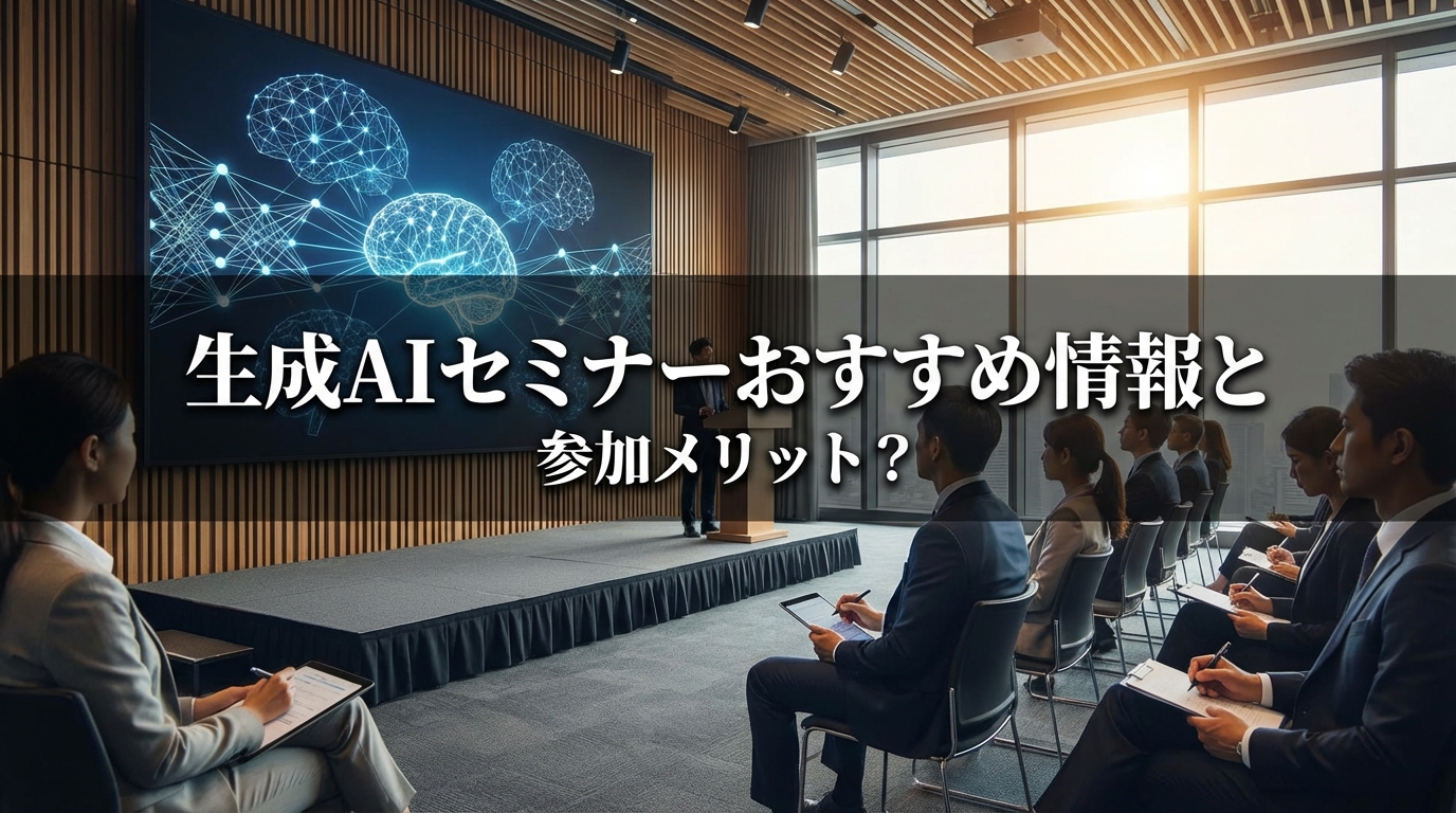 生成AIセミナーおすすめ情報と参加メリット？