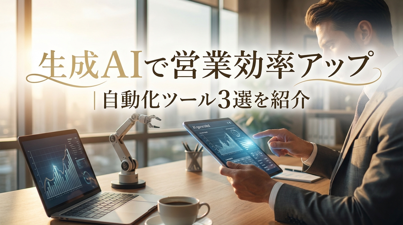 生成AIで営業効率アップ|自動化ツール3選を紹介