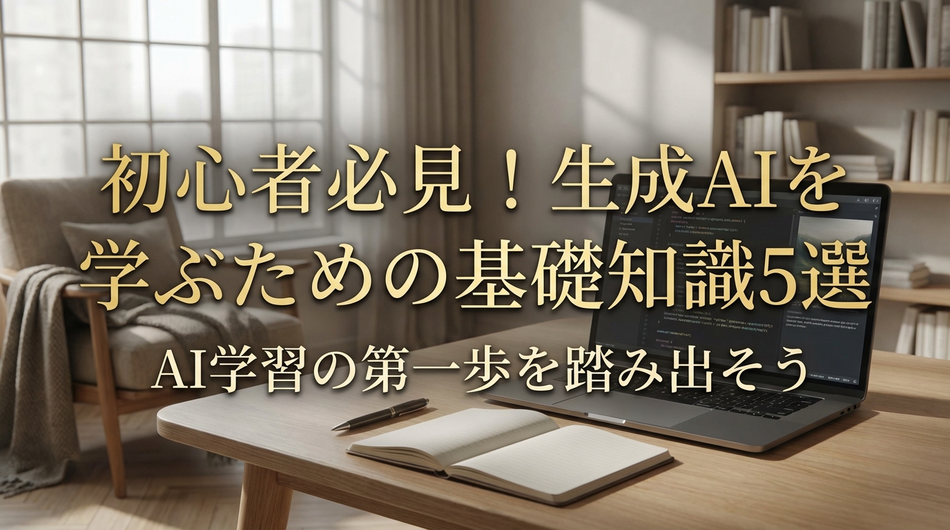 初心者必見！生成AIを学ぶための基礎知識5選