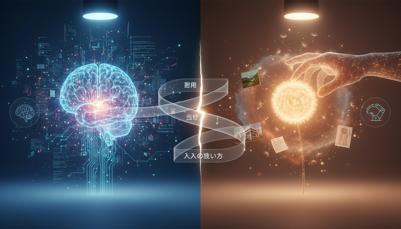 両者の違いは「目的」「出力」「入力の扱い方」に表れます