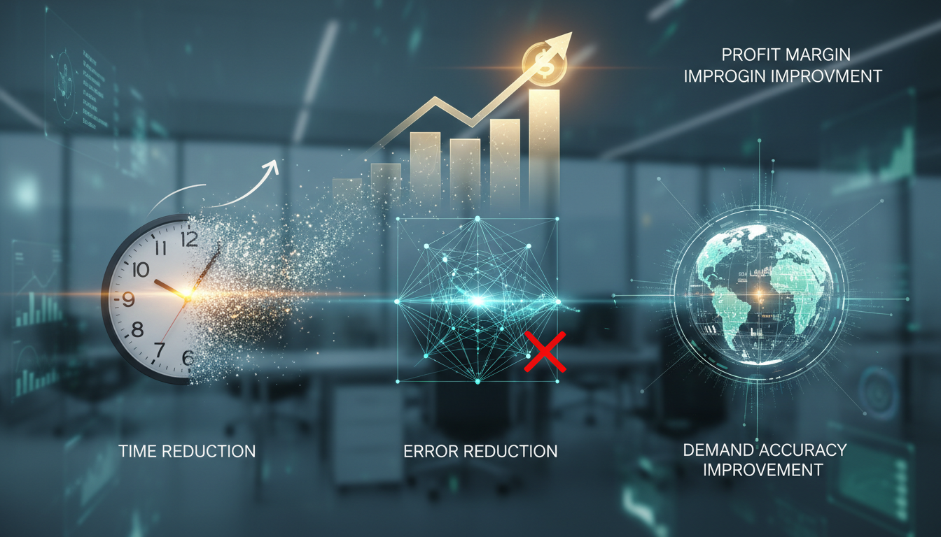 利益率改善に効きやすいのは「時間短縮」「ミス削減」「需要の精度向上」です