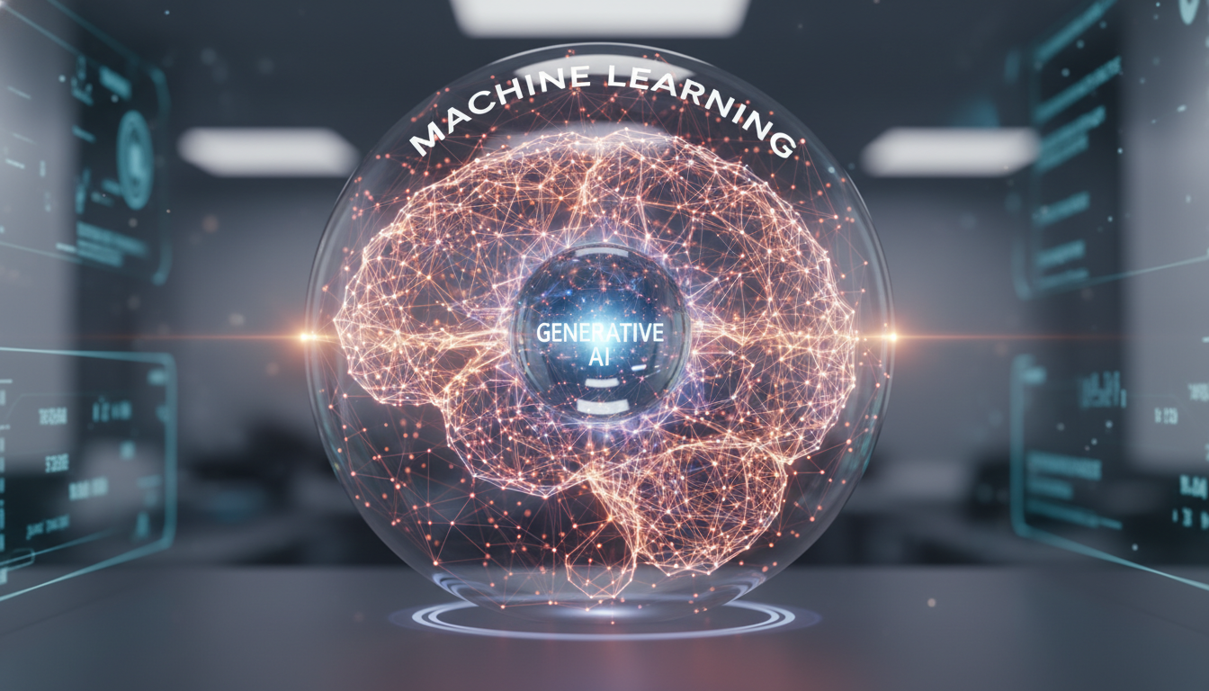 生成AIは機械学習の一部に位置づけられます